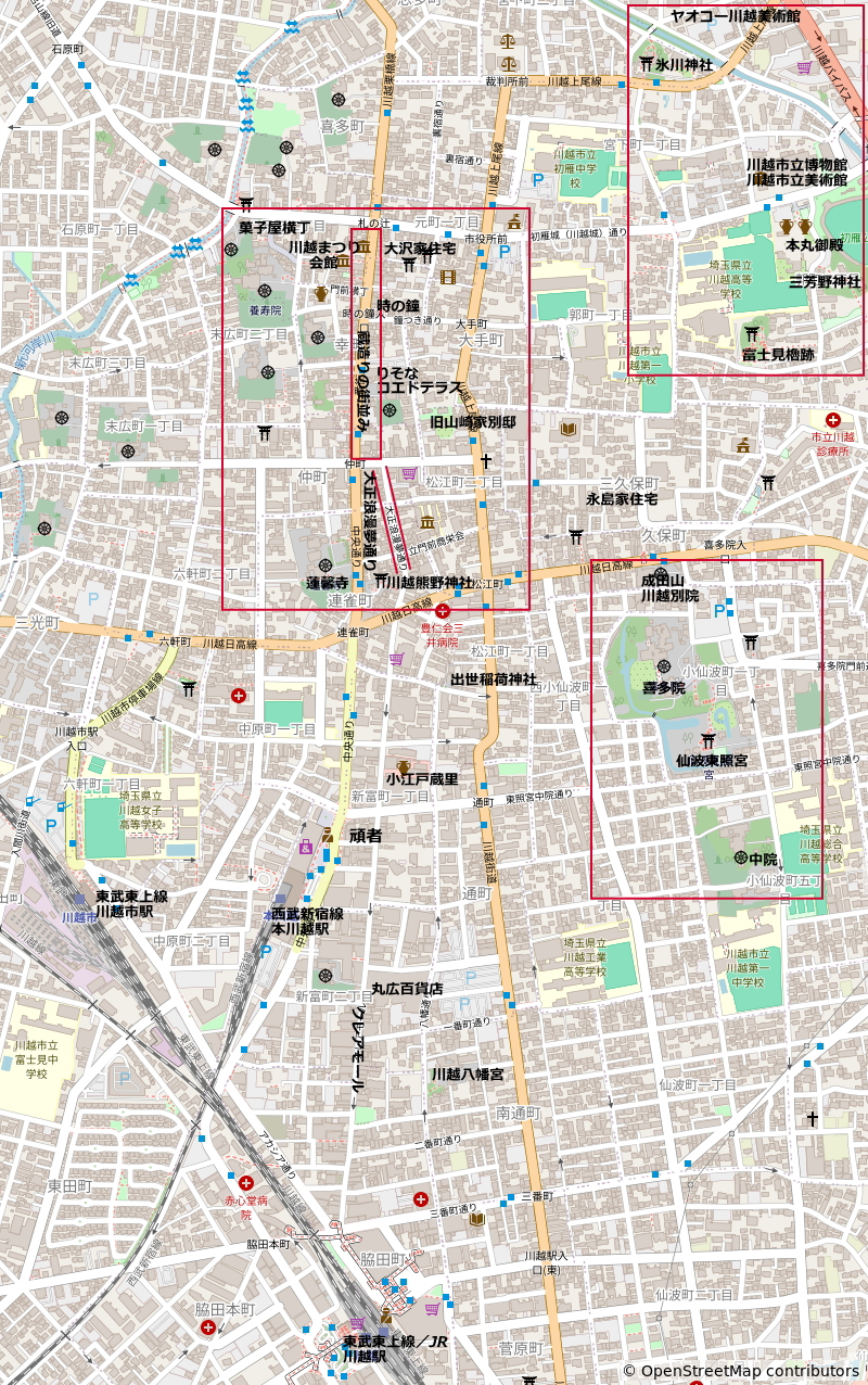 小江戸川越を巡る際に便利な地図です。